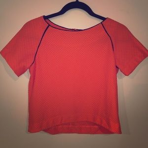 coral & navy blue t-shirt